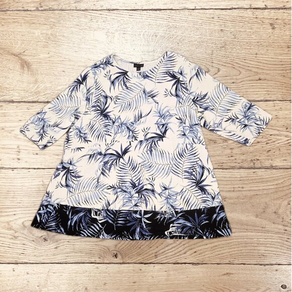 J. Jill Wearever Tropical Frond Print Tunic Top Rayon Blend 2X Packable - Picture 12 of 13